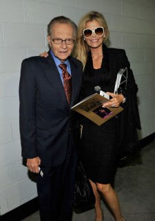 Larry King and his wife Shawn Southwick-King // Michael Jackson's Public Memorial (Backstage)