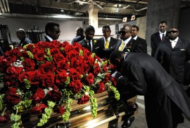 Usher and the Jackson Brothers with Michael Jackson's casket // Michael Jackson's Public Memorial (Backstage)