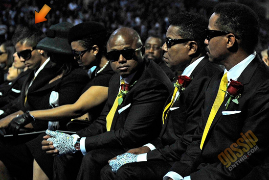 Michael Jackson's rumored fourth child sitting with the family at MJ's Memorial Service