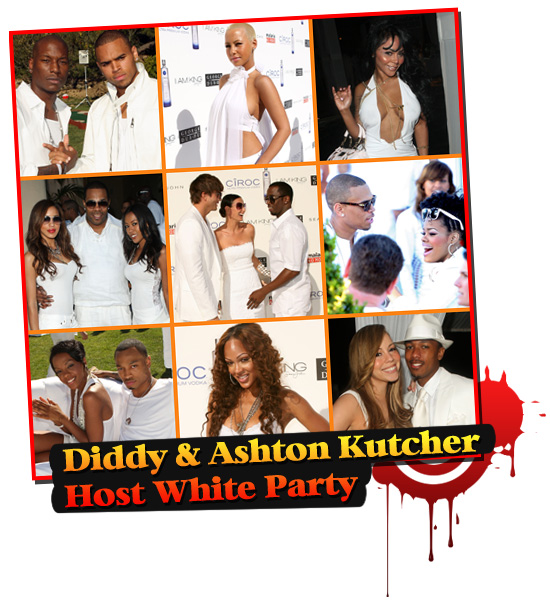 Diddy & Ashton Kutcher Host White Party