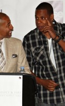 Kevin Liles and Jay-Z // "Answer the Call" charity concert press conference in NYC