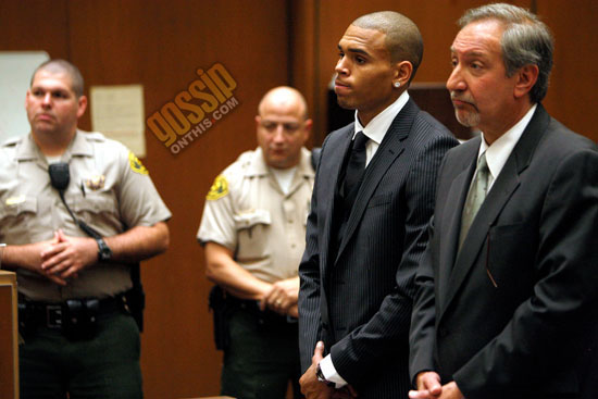 Chris Brown at his sentencing at L.A. County Superior Court (August 25th 2009)