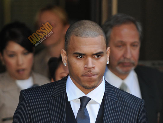 Chris Brown at his sentencing at L.A. County Superior Court (August 25th 2009)