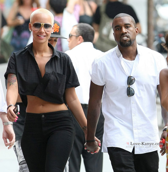 Amber Rose and Kanye West in Soho, NYC (August 19th 2009)