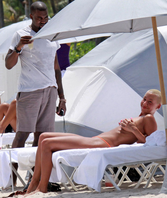 amber rose kanye west beach. Kanye West and Amber Rose