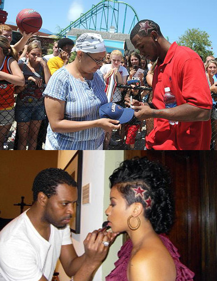 Daniel "Boobie" Gibson at Cedar Point in Ohio (top) // Keyshia Cole preparing for a photoshoot in Cleveland (bottom)