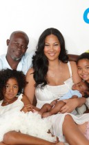 Kimora Lee, Djimon Hounsou and their son Kenzo (with Kimora's daughters Aoki and Ming) in OK! Magazine