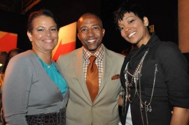 Debra Lee, Kevin Liles and Monica // "Get Schooled" Program Launch in Los Angeles