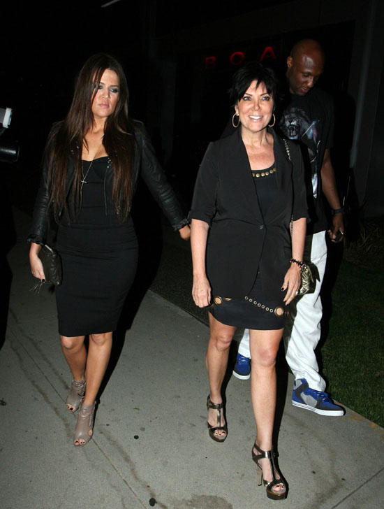 Khloe Kardashian, Kris Jenner and Lamar Odom outside BOA restaurant in Beverly Hills (September 5th 2009)