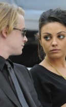 Macaulay Culkin and Mila Kunis // Michael Jackson's Private Funeral