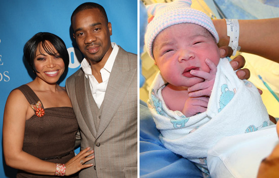 Tisha Campbell & Duane Martin (L) // Tisha & Duane's newborn son Ezekiel Czar (R)