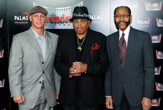 Johnny Brenden, Joe Jackson and Mayor Rudy Clay // Press Conference in Las Vegas Announcing the new "Jackson Family Museum & Performing Arts Center" in Gary, Indiana