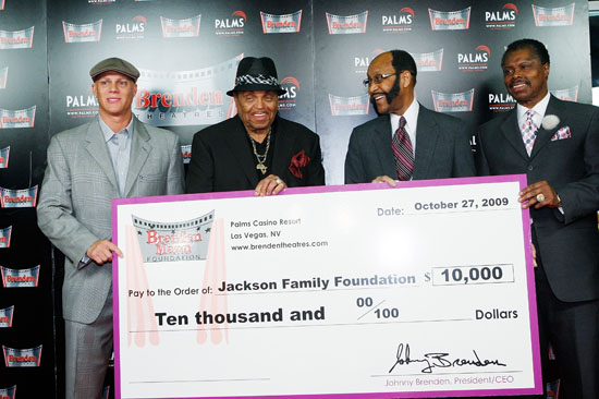 Johnny Brenden, Joe Jackson, Mayor Rudy Clay and Developer Odie Anderson // Press Conference in Las Vegas Announcing the new "Jackson Family Museum & Performing Arts Center" in Gary, Indiana