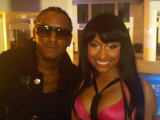 Lloyd & Nicki Minaj on the set of Young Money & Lloyd's new "Bedrock" music video