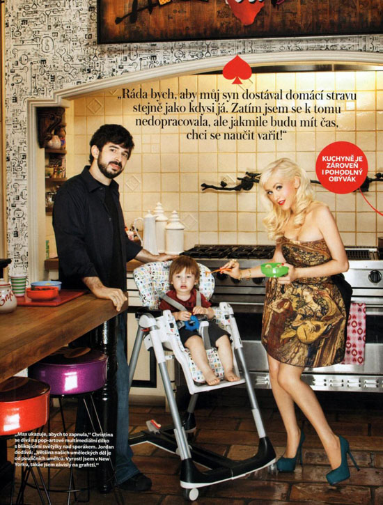 Christina Aguilera, her husband Jordan Bratman and their son Max in their Beverly Hills home
