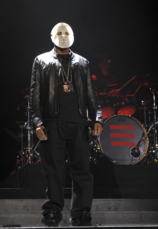 Jay-Z performing in concert for his tour in Canada (Halloween 2009)