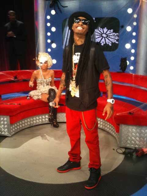 BET's Terrence J and Rocsi on the set of 106 & Park