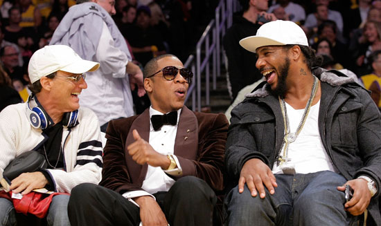 Jimmy Lovine, Jay-Z and Polow Da Don // Los Angeles Lakers vs. Oklahoma City Thunder at the Staples Center - November 22nd 2009