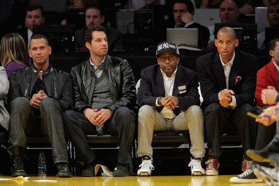 Alex Rodriguez, Spike Lee and Reggie Miller // Lakers vs. Knicks basketball game in Los Angeles - November 24th 2009