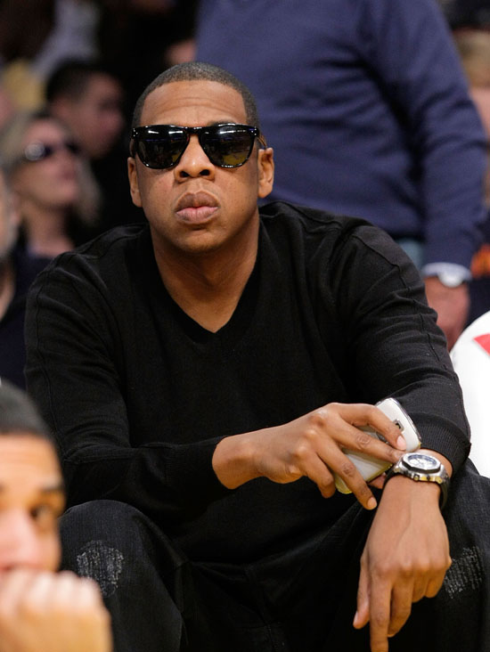 Jay-Z at the Los Angeles Lakers vs. New Orleans Hornets Basketball Game in LA (November 8th 