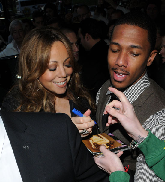 Nick Cannon & Mariah Carey outside their hotel in London - November 15th 2009