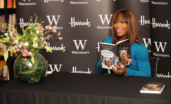 Serena Williams at a book signing at Harrods in London for her new book "Queen of the Court"
