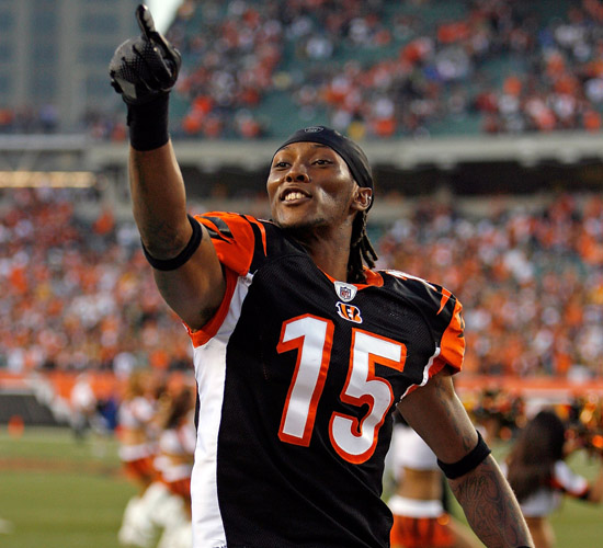 Chris Henry (#15) of the Cincinnati Bengals