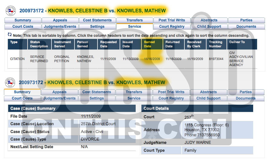 Knowles, Celestine B. vs. Knowles, Mathew