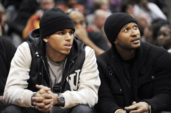 Chris Brown & Usher // Atlanta Hawks vs. Cleveland Cavaliers Basketball Game - December 29th 2009