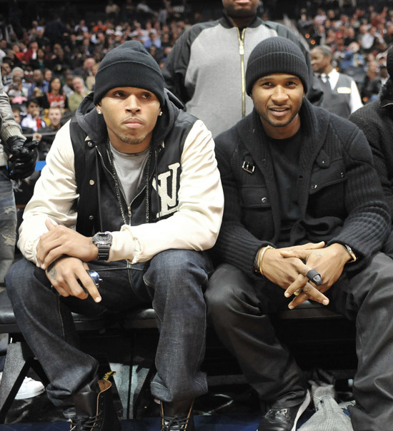 Chris Brown & Usher // Atlanta Hawks vs. Cleveland Cavaliers Basketball Game - December 29th 2009