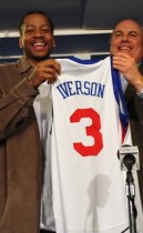 Allen Iverson and Ed Stefanski of the Sixers // Philadelphia 76ers Press Conference