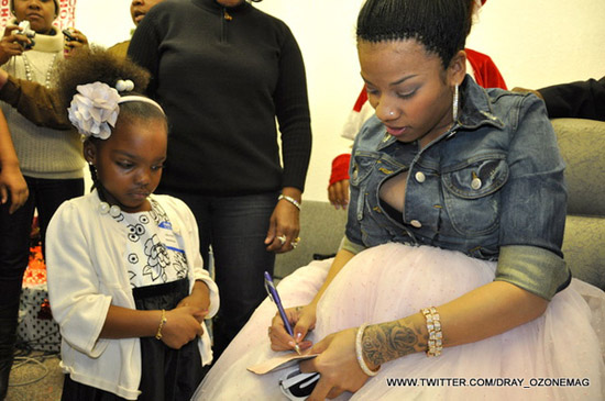 Keyshia Cole delivers Christmas gifts to foster children at ActsFullGospel Church in East Oakland, CA