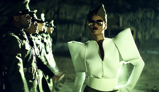 Rihanna in her new "Hard" music video
