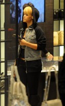 Rihanna Christmas shopping at Saks Fifth Avenue in New YOrk City - December 22nd 2009