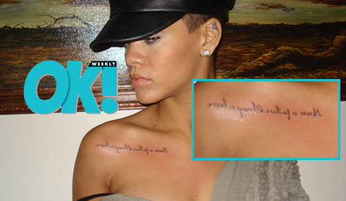 Rihanna's new "Never a failure, always a lesson." tatoo