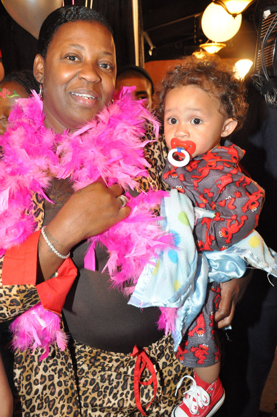 Dwayne Carter III (Dwayne's son) with his grandmother Cita