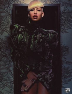 Amber Rose's fashion spread in the December 2009/January 2010 Issue of VIBE Magazine
