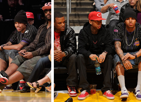 Rapper Rich Boy (Polow's artist) was also at the game.