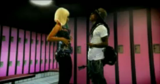 Rapper Lil Wayne rocks it out in a pink locker room in this sneak preview 