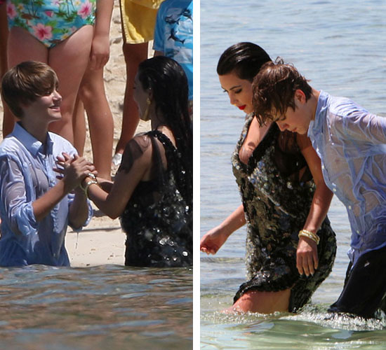 kim kardashian with justin bieber on the beach. Justin Bieber#39;s fans might
