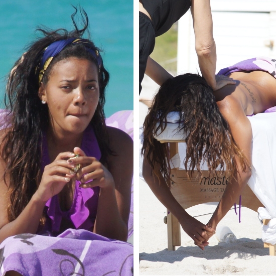 angela simmons bikini. Angela Simmons Gets a Massage