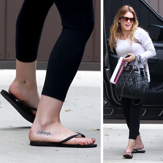 Hilary Duff Shows Off Her Tattoos On Her Way to the Gym in LA