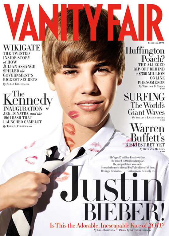 Justin Bieber Covered in Kisses on the Cover of Vanity Fair Magazine