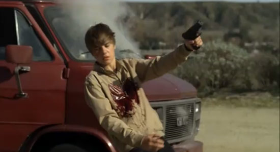 justin bieber getting shot gif. Justin Bieber gets taken down