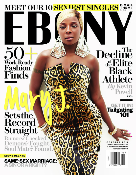 Mary J. Blige Covers Ebony Magazine's October 2011 Issue