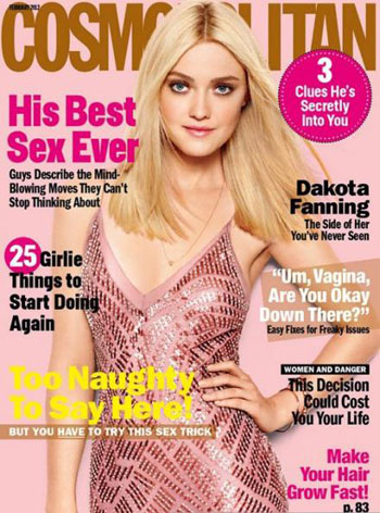 Dakota Fanning on the cover of Cosmopolitan Magazine