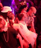 Chris Brown partying at Gotha Club in Cannes, France
