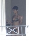 Rihanna spotted on her hotel balcony in Barbados (Dec 22 2012)