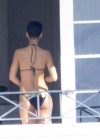 Rihanna spotted on her hotel balcony in Barbados (Dec 22 2012)