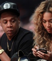 Jay-Z and Beyonce at the 2013 NBA All-Star Game